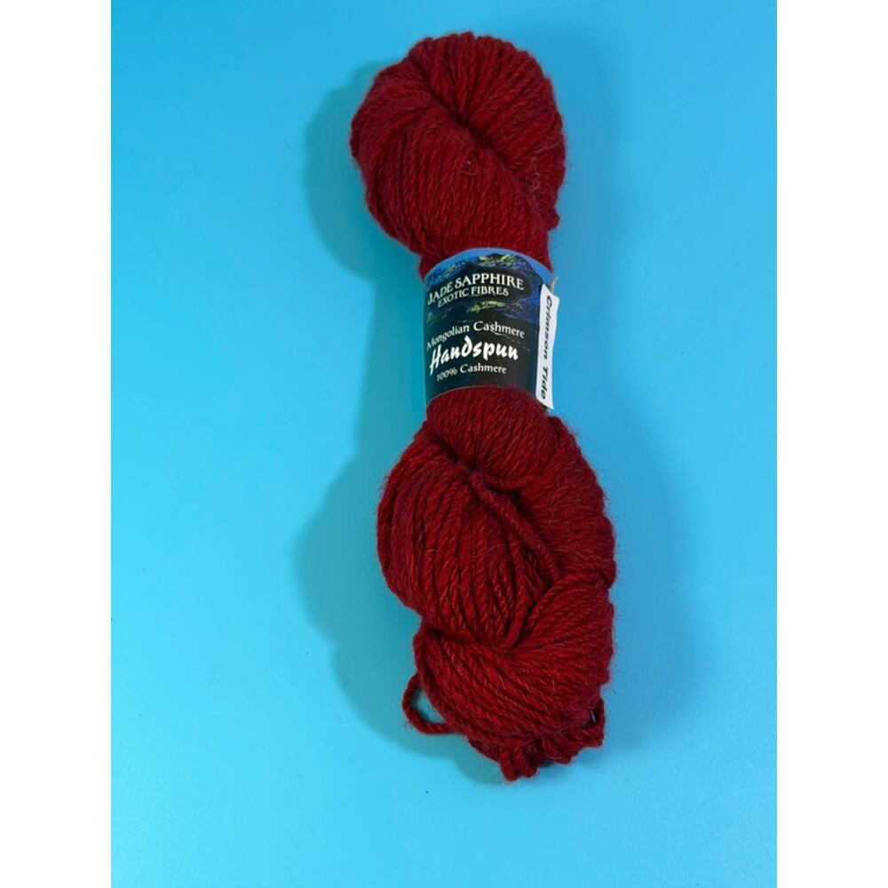 Jade Sapphire Handspun Crimson Tide Cashmere Yarn 50g Red Worsted Scotland